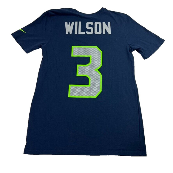 Nike Russell Wilson Seattle Seahawks Jersey T Shirt NFL Football Womens S Blue - Picture 2 of 6